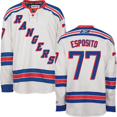 #77 Men's Phil Esposito Authentic Away Jersey - Reebok NHL New York Rangers White