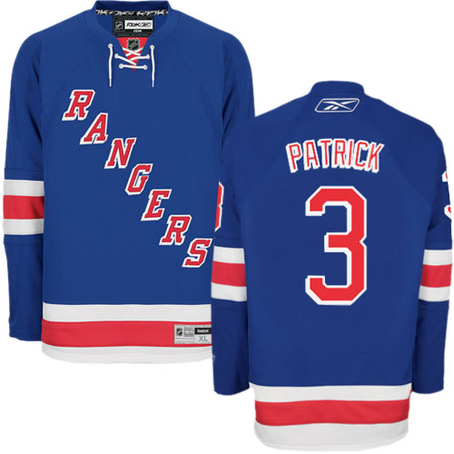 #3 Men's James Patrick Premier Home Jersey - Reebok NHL New York Rangers Royal Blue