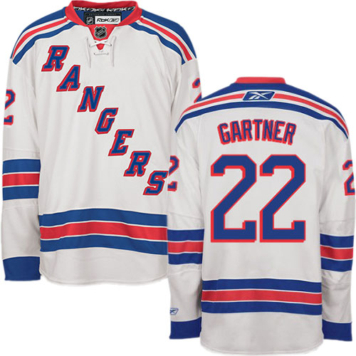 #22 Men's Mike Gartner Premier Away Jersey - Reebok NHL New York Rangers White