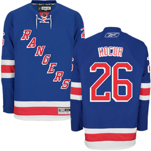 #26 Men's Joe Kocur Authentic Home Jersey - Reebok NHL New York Rangers Royal Blue