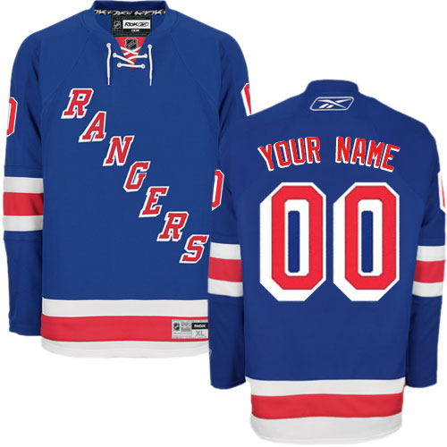 Youth Customized Authentic Home Jersey - Reebok NHL New York Rangers Royal Blue