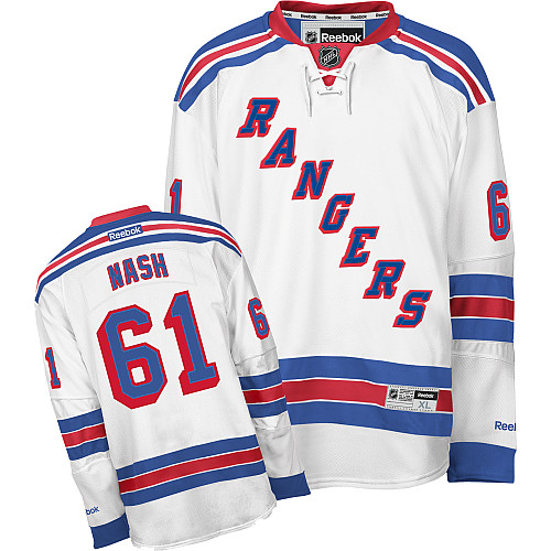 #61 Youth Rick Nash Premier Away Jersey - Reebok NHL New York Rangers White