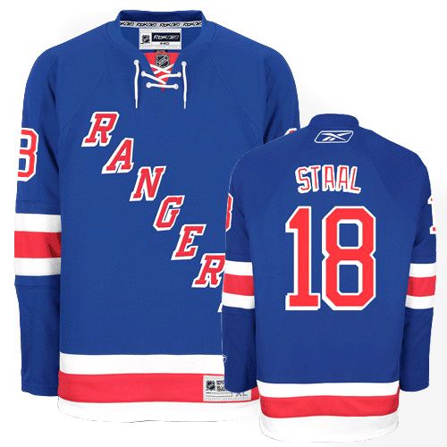 #18 Men's Marc Staal Premier Home Jersey - Reebok NHL New York Rangers Royal Blue