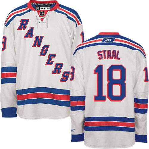 #18 Men's Marc Staal Premier Away Jersey - Reebok NHL New York Rangers White