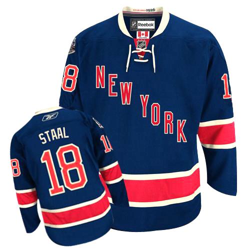 #18 Men's Marc Staal Premier Third Jersey - Reebok NHL New York Rangers Navy Blue