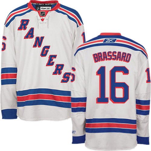 #16 Men's Derick Brassard Premier Away Jersey - Reebok NHL New York Rangers White