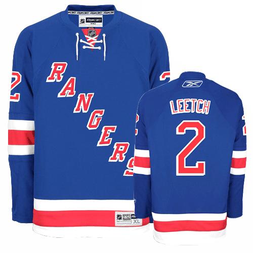 #2 Men's Brian Leetch Premier Home Jersey - Reebok NHL New York Rangers Royal Blue