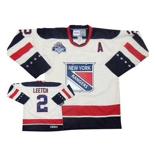 #2 Men's Brian Leetch Authentic Jersey - Reebok NHL Winter Classic New York Rangers White