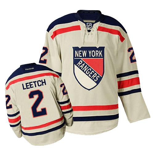 #2 Men's Brian Leetch Authentic Jersey - Reebok NHL Winter Classic New York Rangers Cream