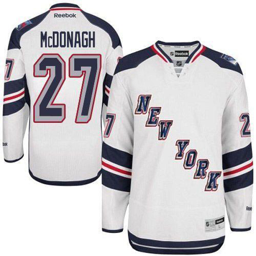 #27 Men's Ryan McDonagh Premier Jersey - Reebok NHL New York Rangers White 2014 Stadium Series