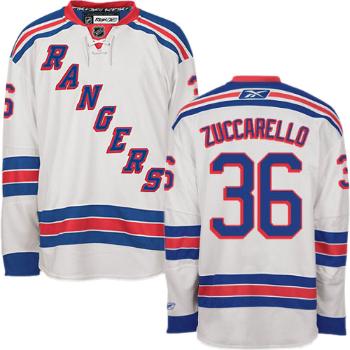 #36 Youth Mats Zuccarello Premier Away Jersey - Reebok NHL New York Rangers White
