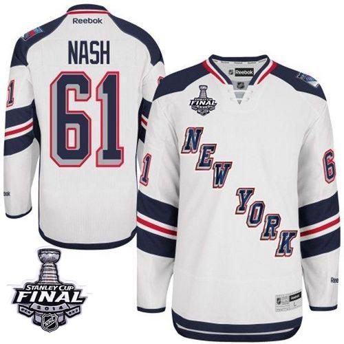 #61 Men's Rick Nash Premier Jersey - Reebok NHL 2014 Stanley Cup New York Rangers White 2014 Stadium Series