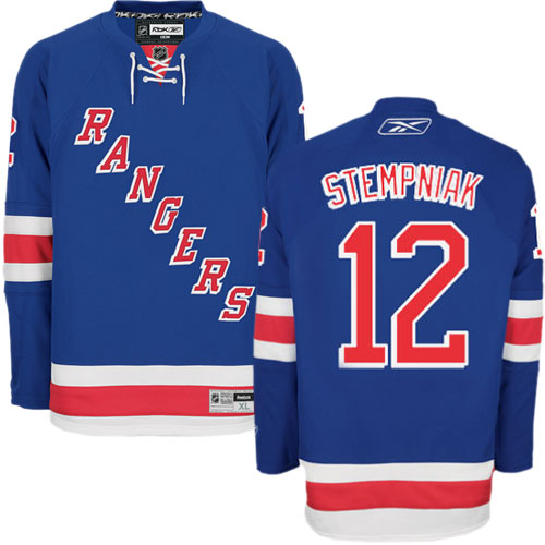 #12 Men's Lee Stempniak Premier Home Jersey - Reebok NHL New York Rangers Royal Blue