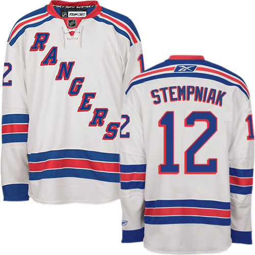 #12 Men's Lee Stempniak Authentic Away Jersey - Reebok NHL New York Rangers White