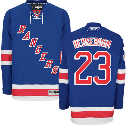 #23 Men's Jeff Beukeboom Premier Home Jersey - Reebok NHL New York Rangers Royal Blue