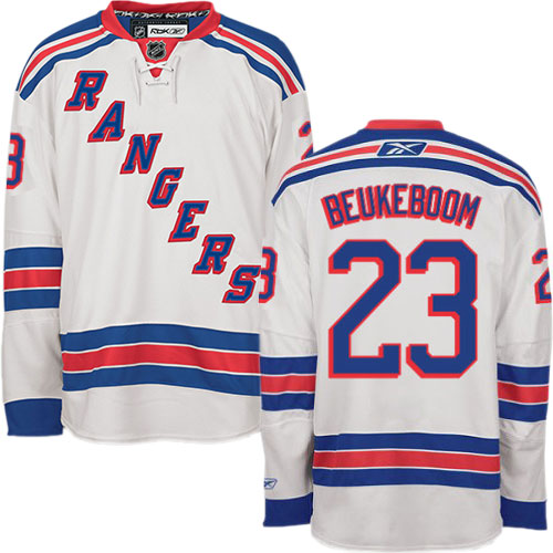#23 Men's Jeff Beukeboom Authentic Away Jersey - Reebok NHL New York Rangers White