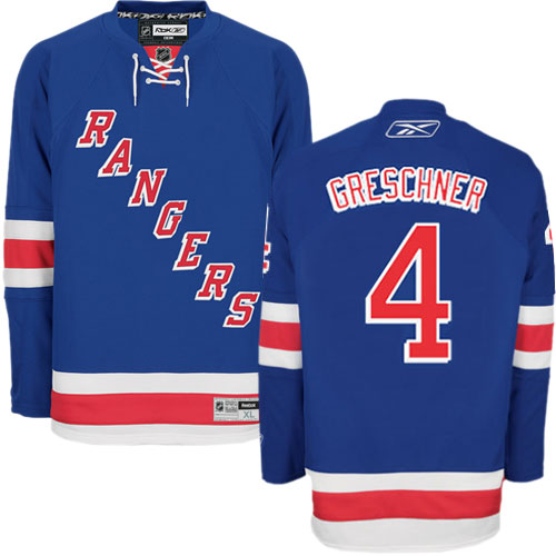 #4 Men's Ron Greschner Premier Home Jersey - Reebok NHL New York Rangers Royal Blue