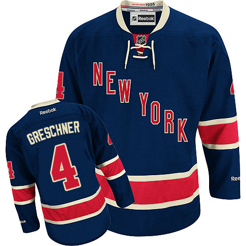 #4 Men's Ron Greschner Authentic Third Jersey - Reebok NHL New York Rangers Navy Blue