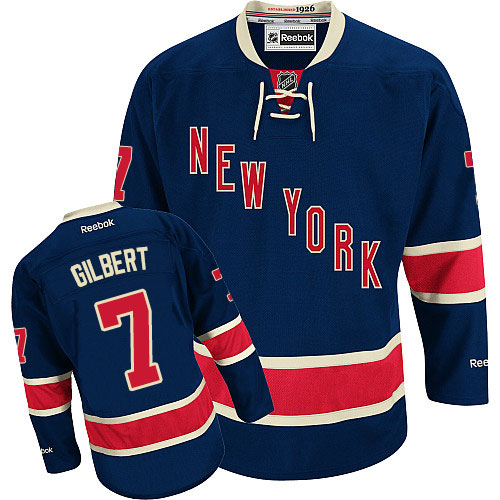#7 Men's Rod Gilbert Premier Third Jersey - Reebok NHL New York Rangers Navy Blue
